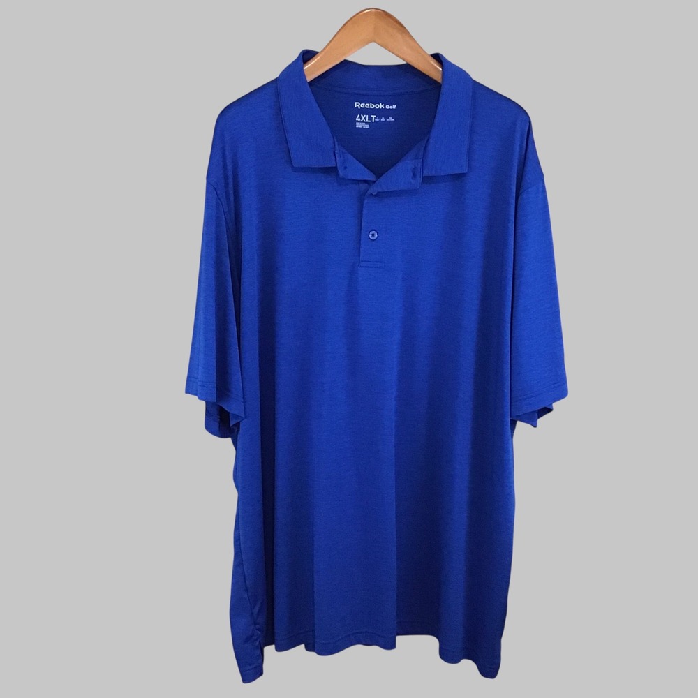 Reebok Golf Mens 4XLT Royal Blue Heather Short Sleeve Performance Polo Shirt